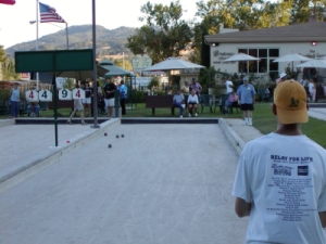 Bob studying his next bocce shot