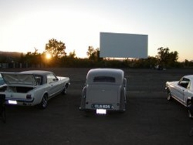 Sun setting at the drive-in