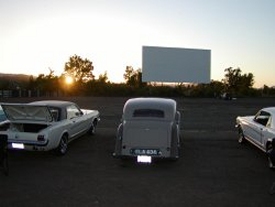Sun setting at the drive-in