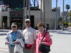 Al, Bob and Pat outside SBC Park