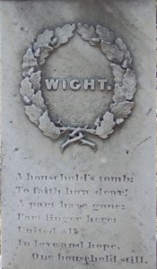 Wight family grave marker