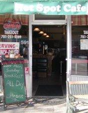 Cafe storefront in Dedham