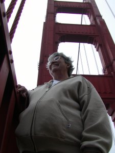 Mom on the Golden Gate Bridge