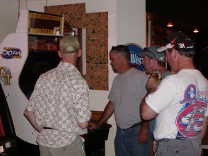 Ever the gamers - Bob, Ted, Rob and Bryan - playing golf