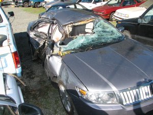 Al's Lincoln Zephyr after the accident