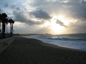Stormy morning beach
