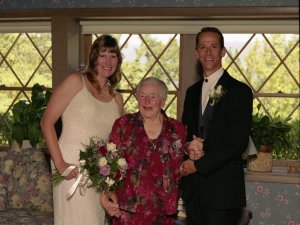 Trish, Annie and Bob on our wedding day