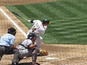 Oakland Athletic Mark Ellis at bat