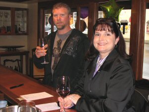 Tony Van Der Boon and Heather Roth at Topel - March, 2009 - Wine tasting walk around the Healdsburg Plaza, followed by dinner at Healdsburg Bar and Grill