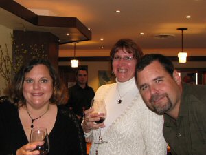 Tasha Ritter, Trish Kuba and Roy Ritchie at Topel - March, 2009 - Wine tasting walk around the Healdsburg Plaza, followed by dinner at Healdsburg Bar and Grill