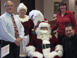 Wells, Trish and Ryan with Mr. and Mrs. Claus