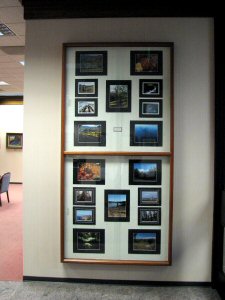 Bob's photo display at Savings Bank of Mendocino County