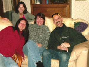 Kristi, Glenda, myself and Bob during Super Bowl