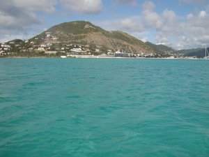 The waters off the island of St. Maarten