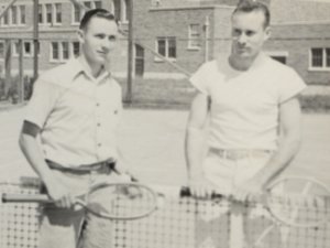 Cal and his brother, Gardner, at Analy High School - Sebastopol, CA (date unknown)