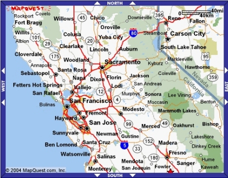 Map of the journey to Laton. Courtesy of www.mapquest.com