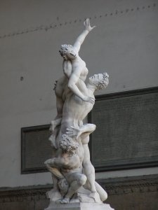 The Rape of the Sabines by Giambologna in Signoria Square, Florence