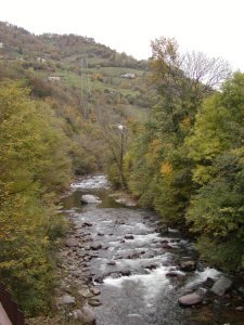 River flowing behind the Albergo Marcheno