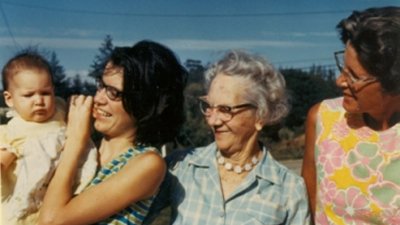 Four generations of Kendall women - Tricia Kuba (me), Shirley Dee (Kendall) Kuba (my mother), Maida (my great-grandmother) and Dorothy Kendall (my grandmother)
