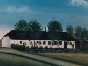 Painting of former Soren C. Nielsen home in Gronholt, Denmark