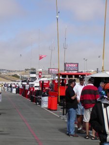 Looking down pit road