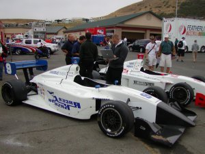 Indy Pro Series car being prepped for the race