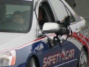 Danica Patrick in one of the Honda safety cars