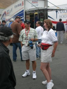 Will and Trish in the garage area