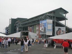 View of the suites from the garage area