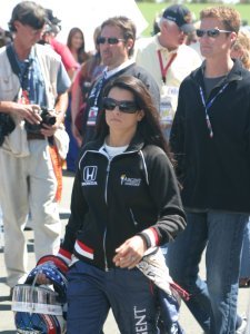 Danica Patrick making her way to the racing grid