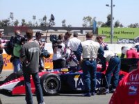 Danica Patrick getting into the race car