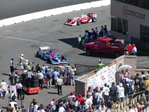 Marco Andretti bringing the car to victory lane